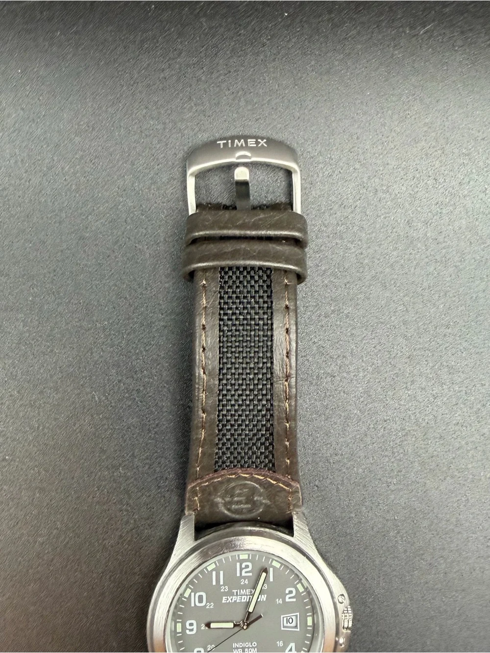 Timex Expedition Watch CR2016 cell T40091 Indiglo Leather #W05